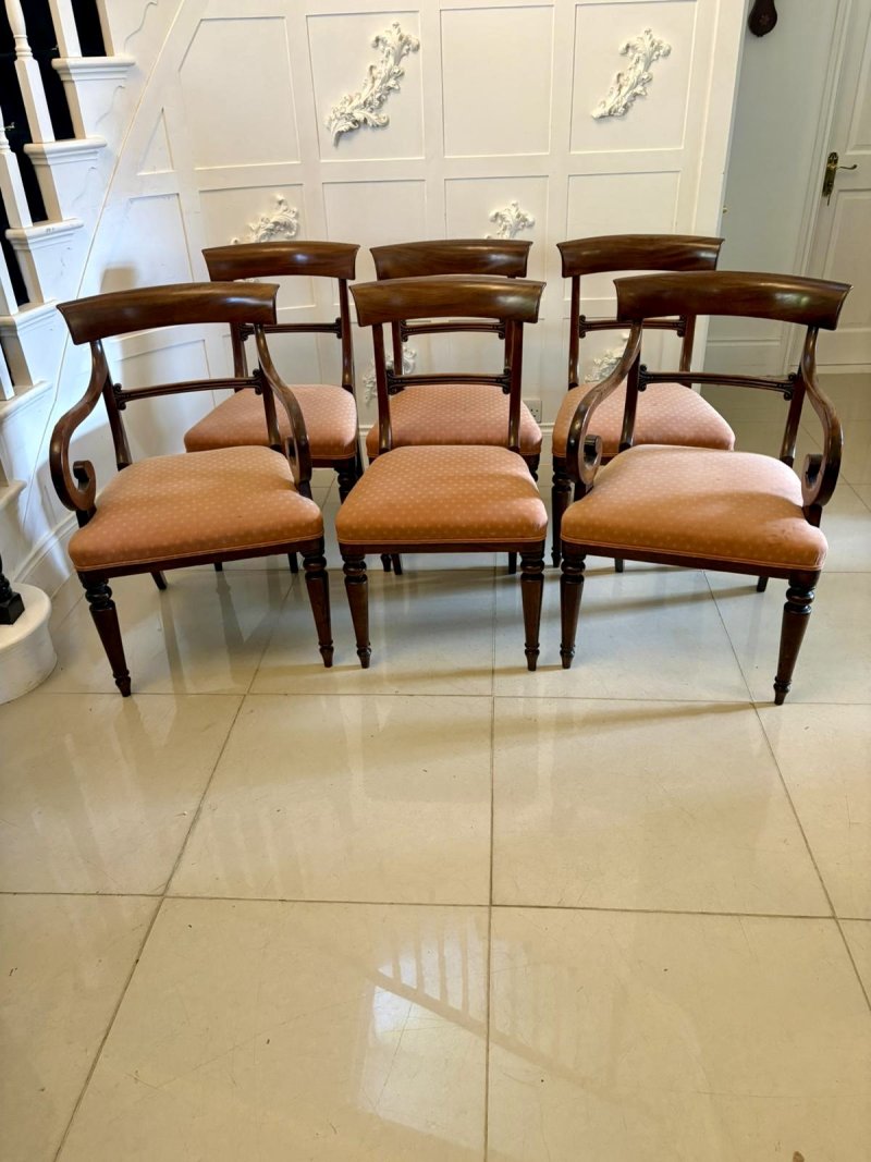 Antique Regency Mahogany Set of 6 Dining Chairs Including 2 Carvers - Image 13